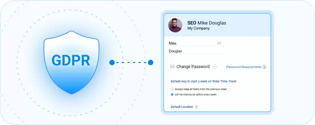GDPR protection and actiTIME password settings