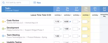 actiTIME cloud interface