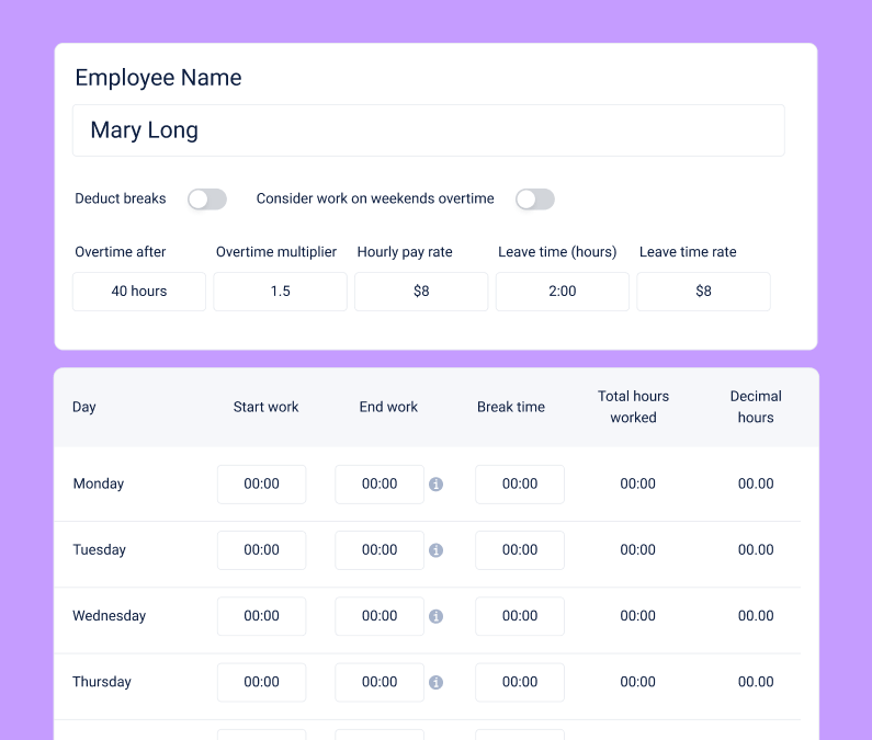 Timecard Calculator