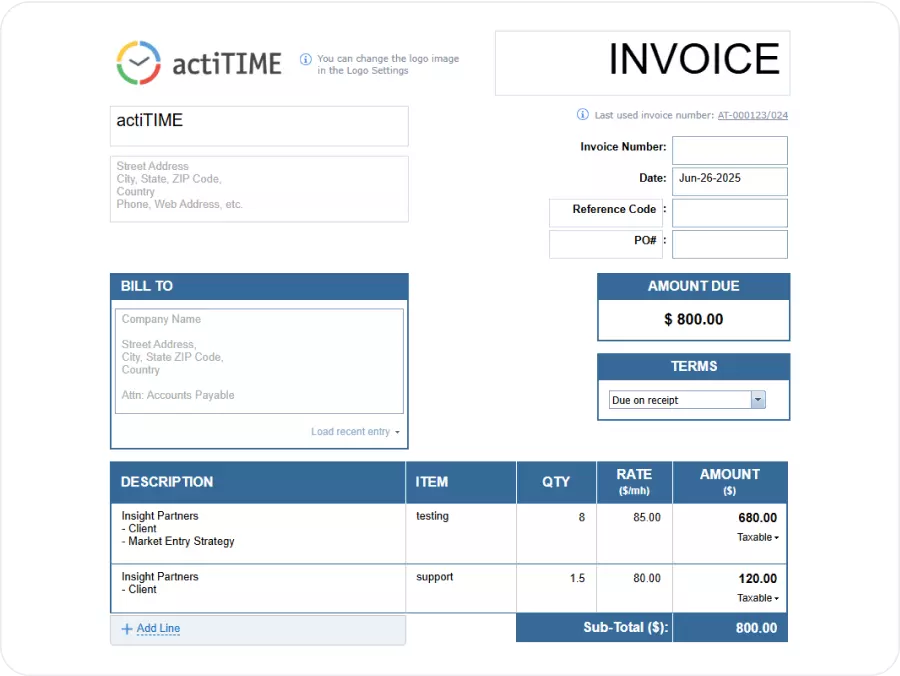 Billing and Invoicing