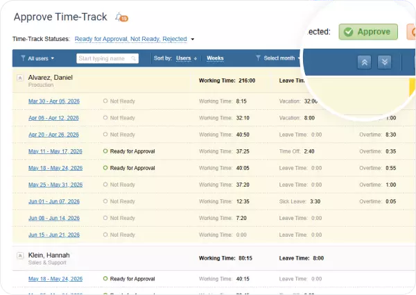 Review and approve time before it goes on an invoice