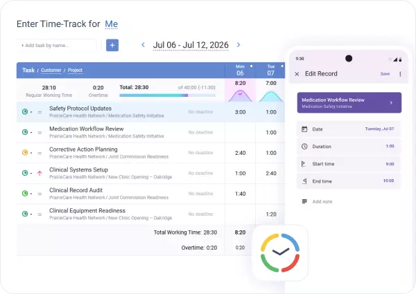 Log hours the way your team actually works
