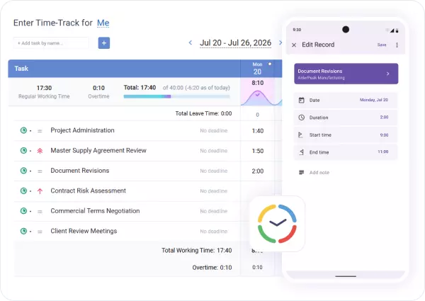 Capture billable time before small tasks get forgotten