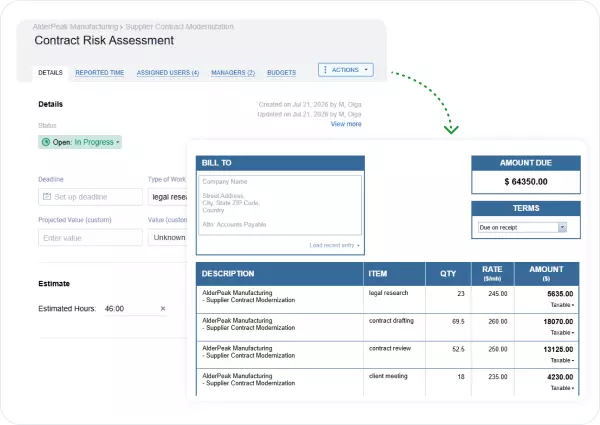 Build invoices from detailed time entries