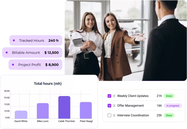Time tracking software for staffing and recruitment agencies