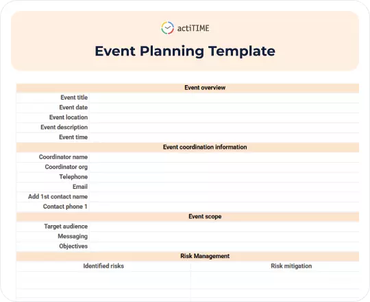 Free Event Planning Template