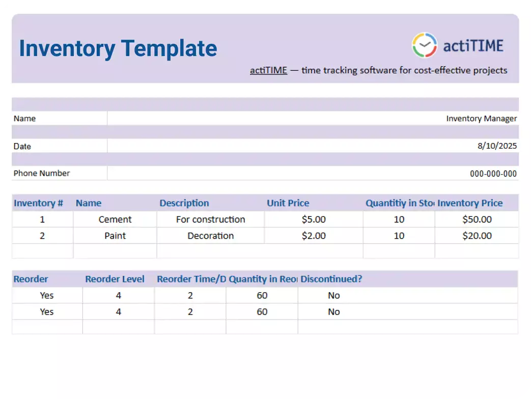 Free Inventory Template (Google Sheets & Excel)