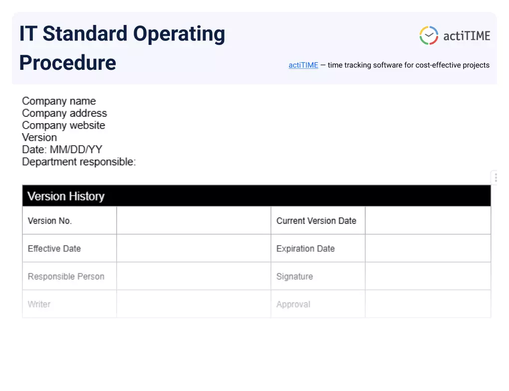 Free IT SOP Template