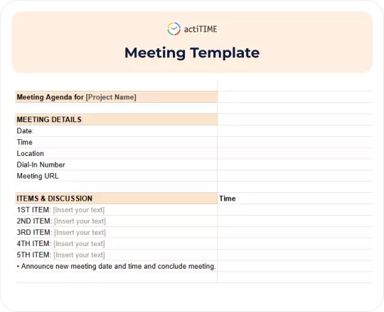 Free Meeting Template