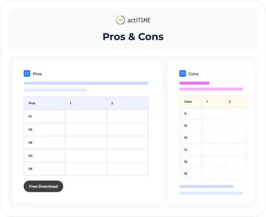 Free Pros and Cons List Template