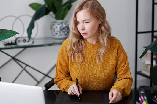 Designer working at a desk