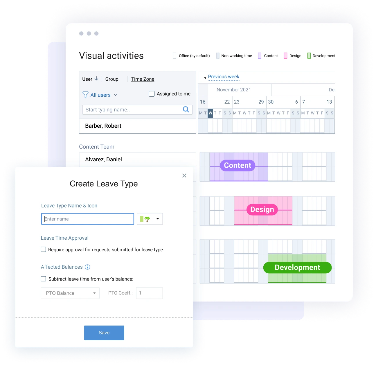 Enrich your time tracking reports with leave management data