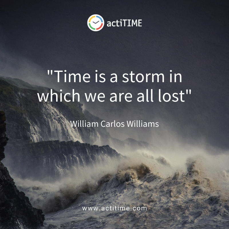 Time is a storm in which we are all lost - best time quotes by William Carlos Williams