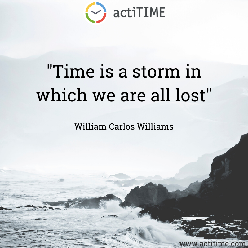 Time is a storm in which we are all lost - Quote about time by William Carlos Williams