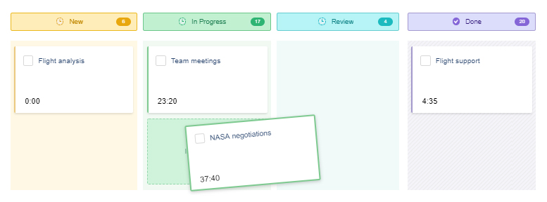 Kanban board in actiTIME