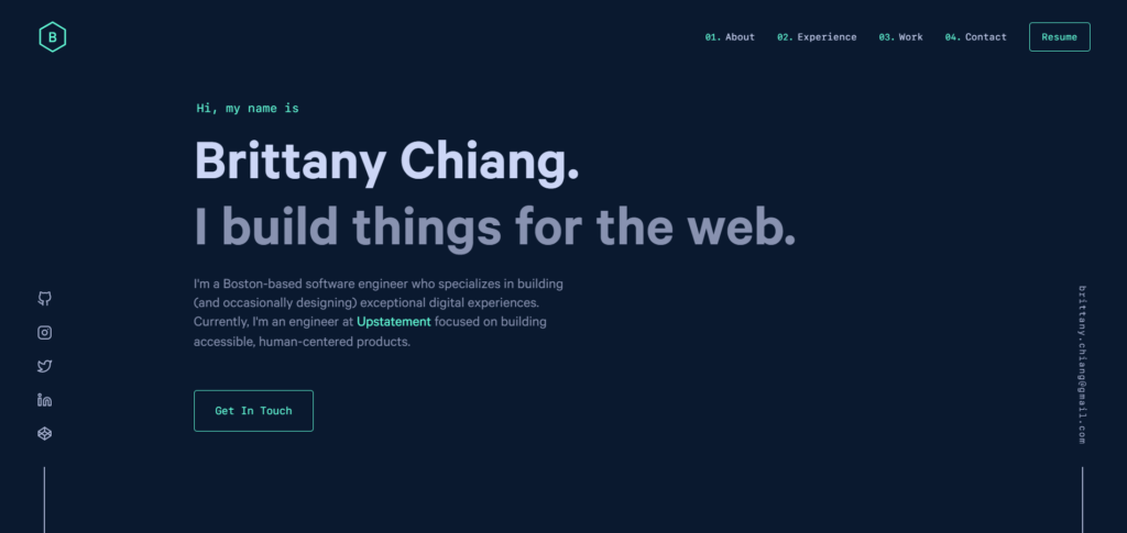 Brittany Chiang's developer portfolio