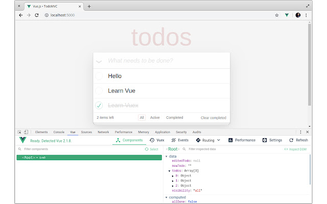 Vue.js devtools Chrome Extension