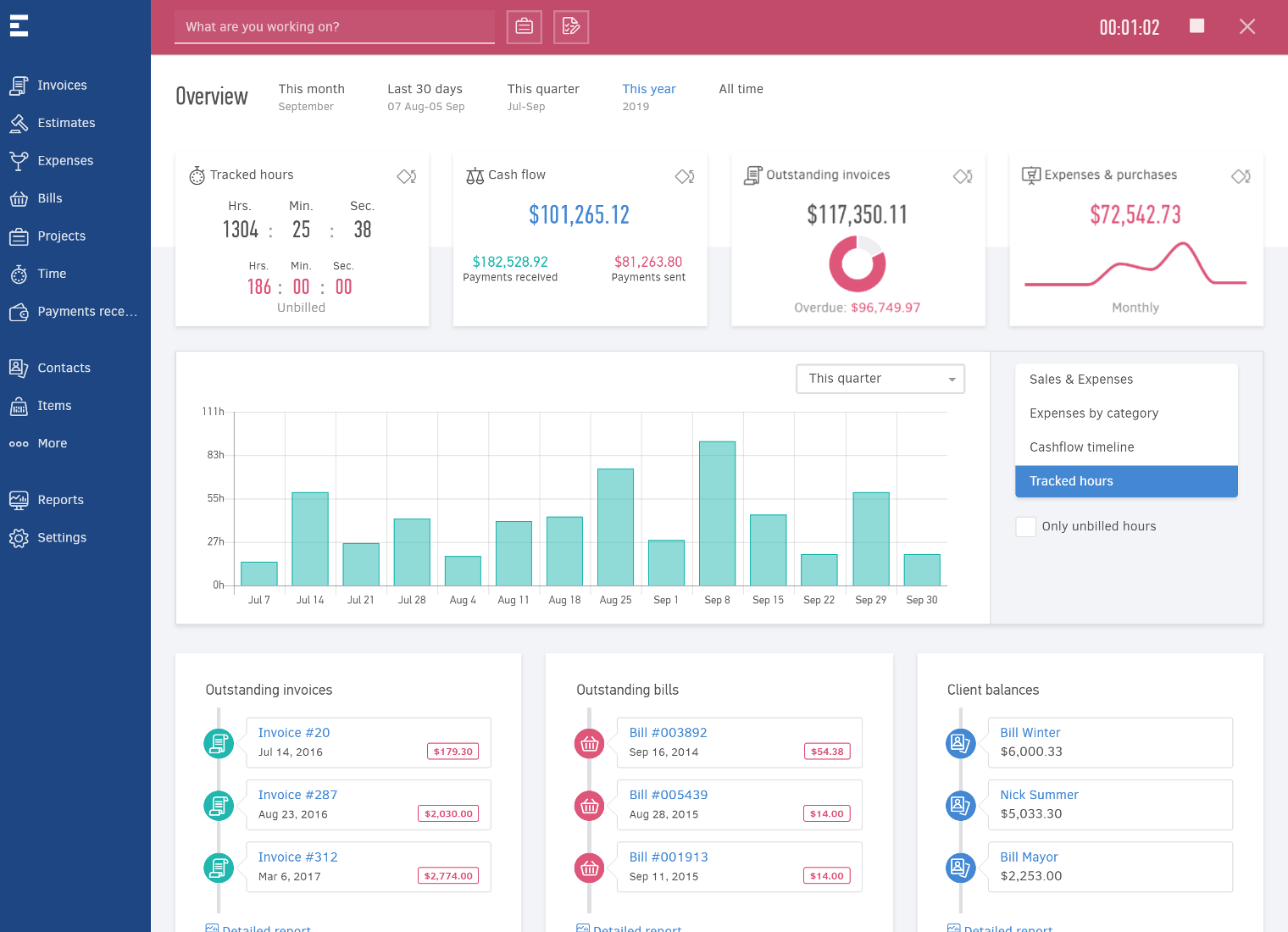 Elorus, time tracking tools for designers