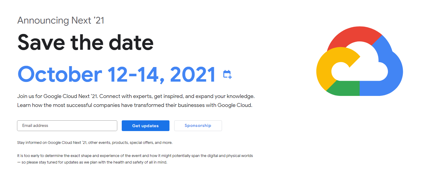 Google Cloud Next’21 Developer Conference