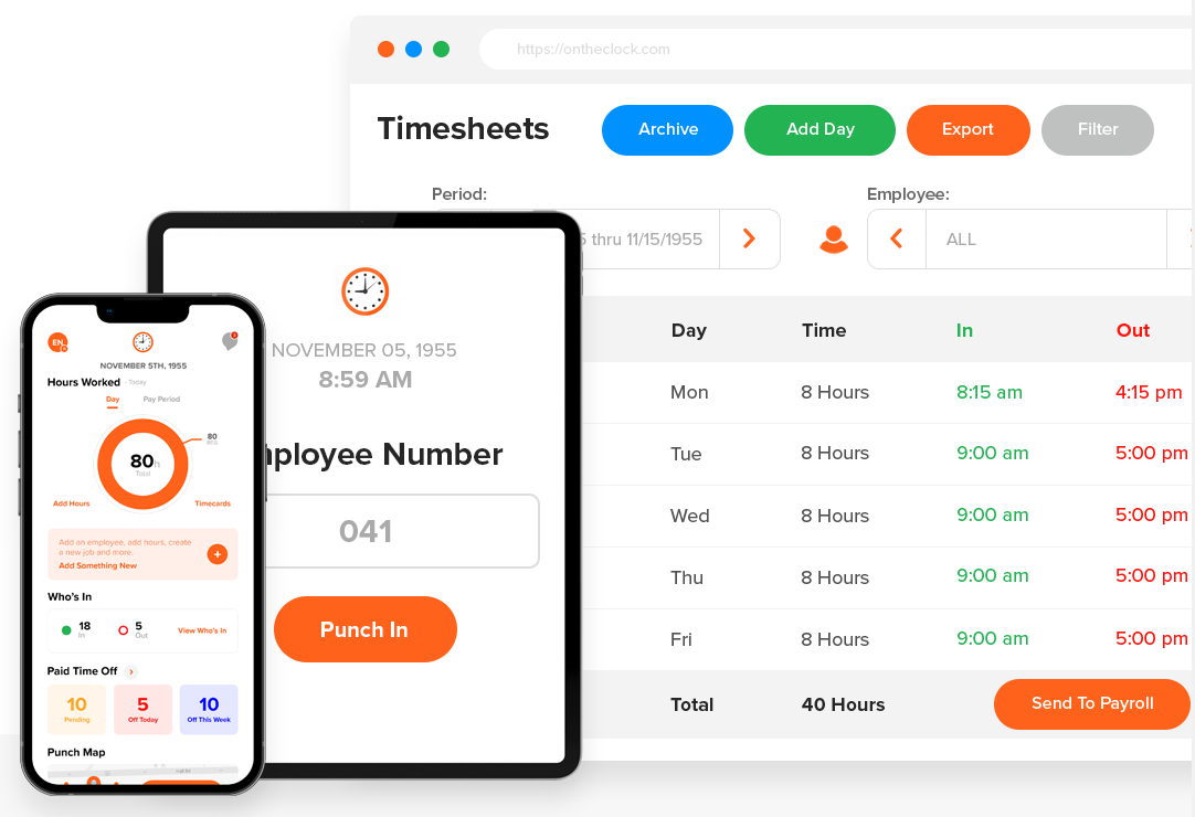 Online Time Clock App for Employees