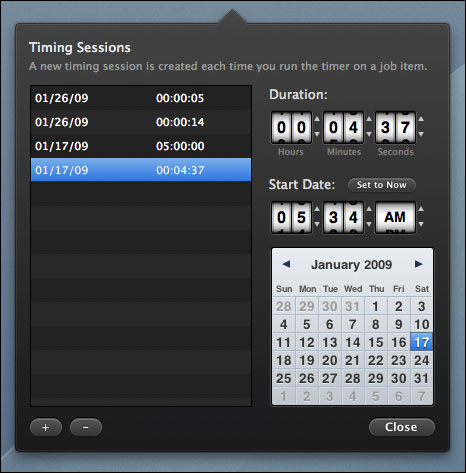 On the Job, time tracker Mac