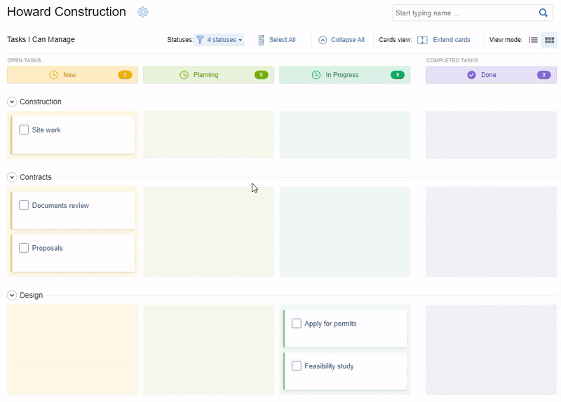 Kanban board in actiTIME