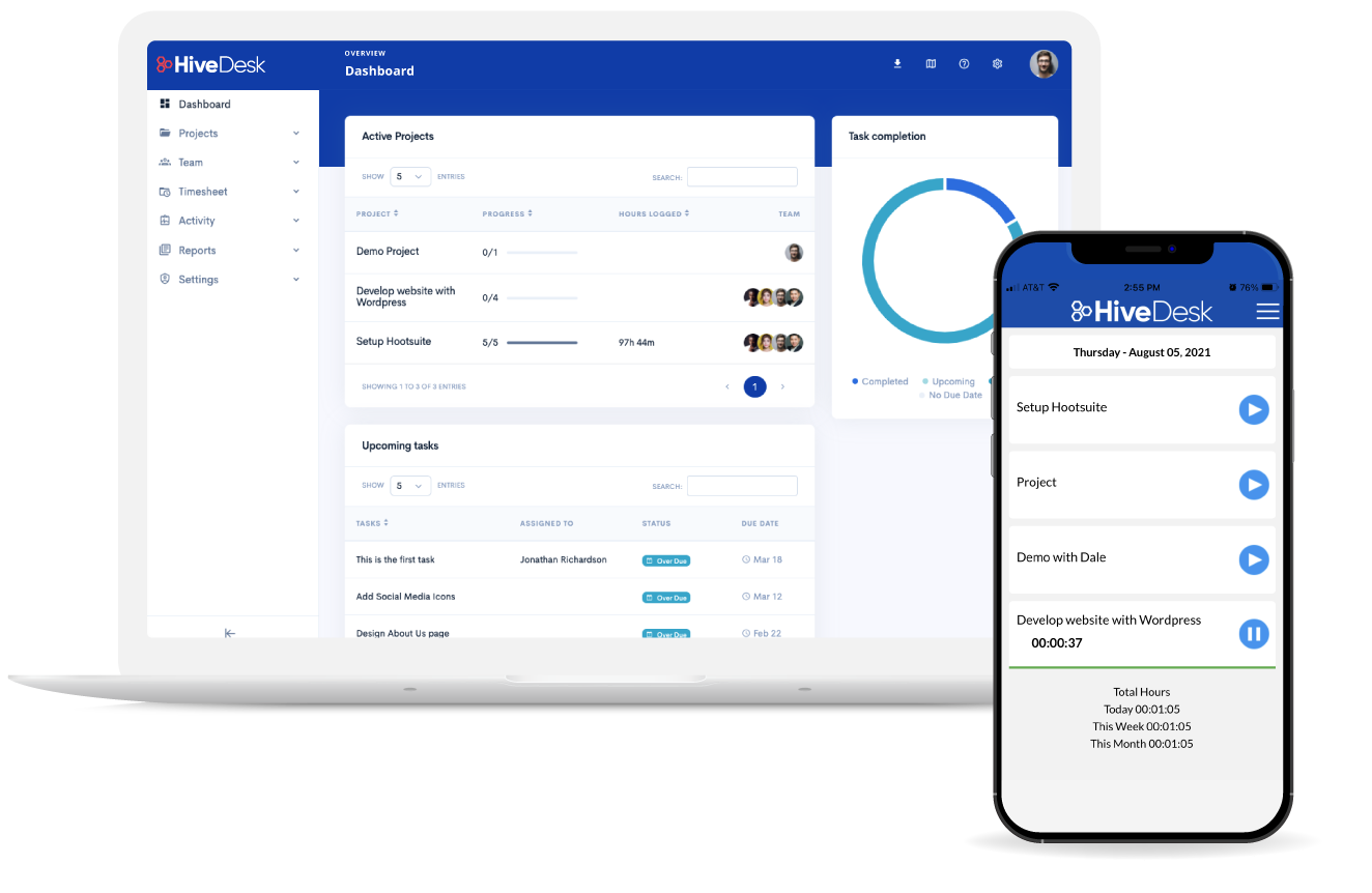 HiveDesk, work hours tracker