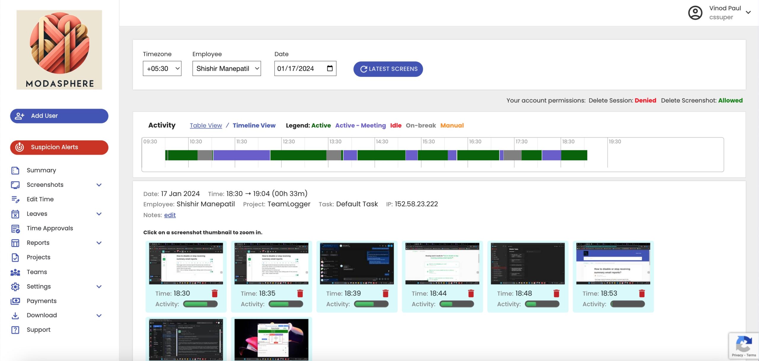 TeamLogger, time tracker Linux