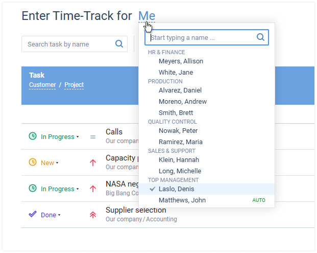 Review and edit time records of users assigned to you.