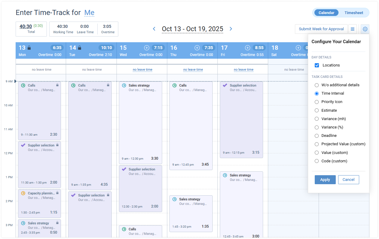 actiTIME task priority