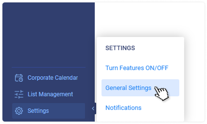 General settings