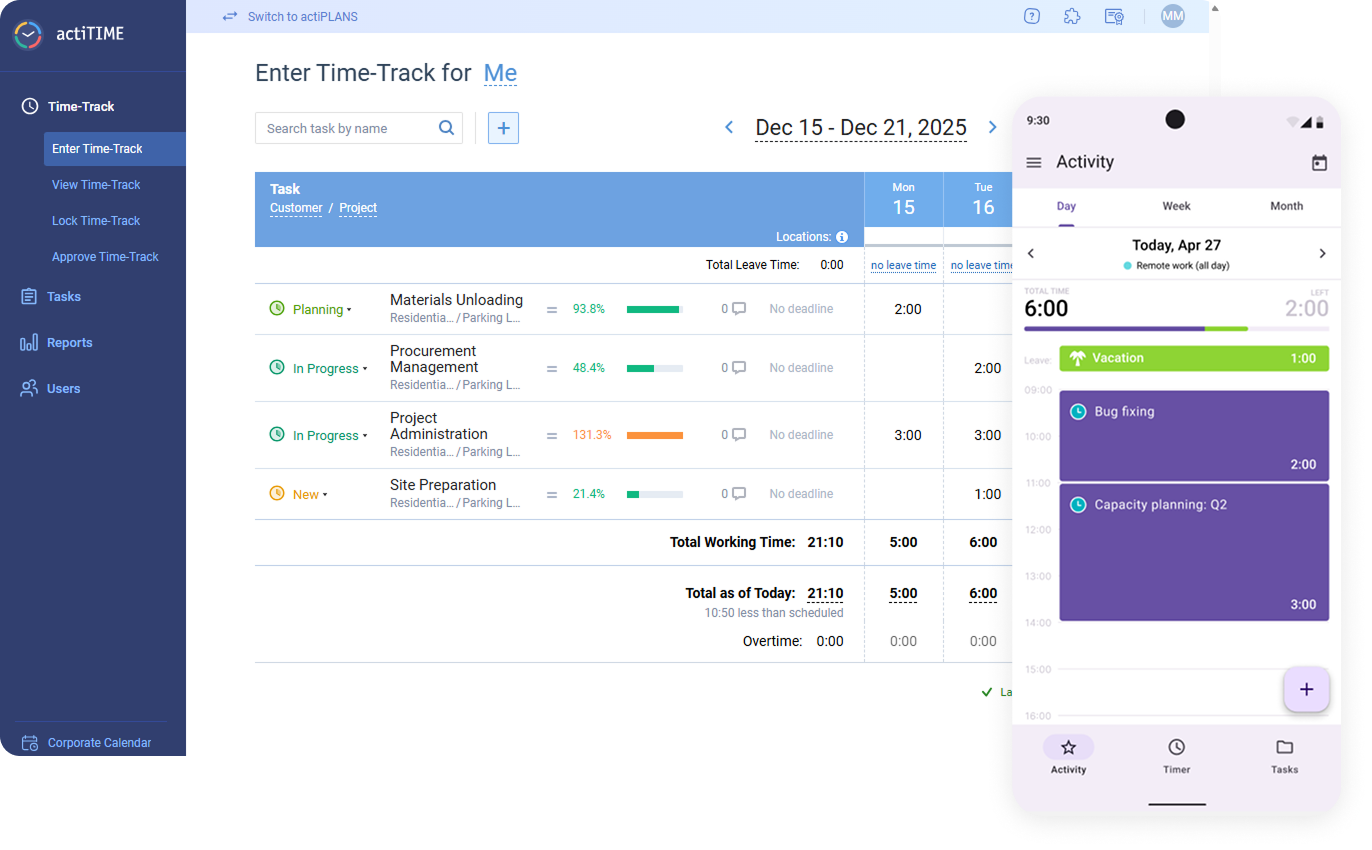 actiTIME Time-Track